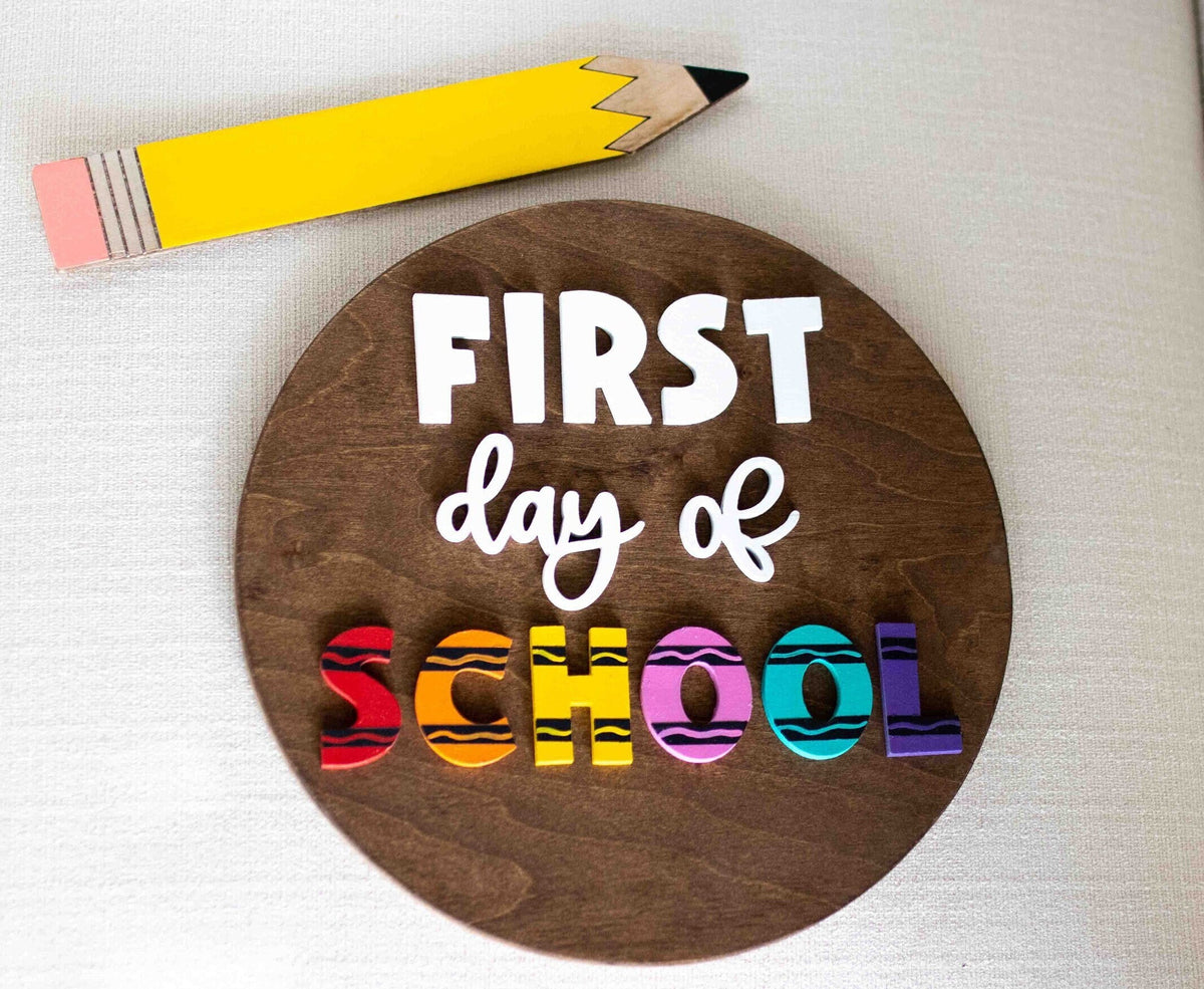 Crayon Back to School Sign